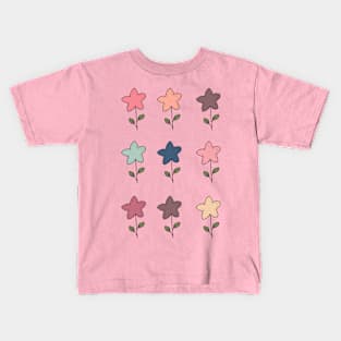 Pastel star flowers Kids T-Shirt